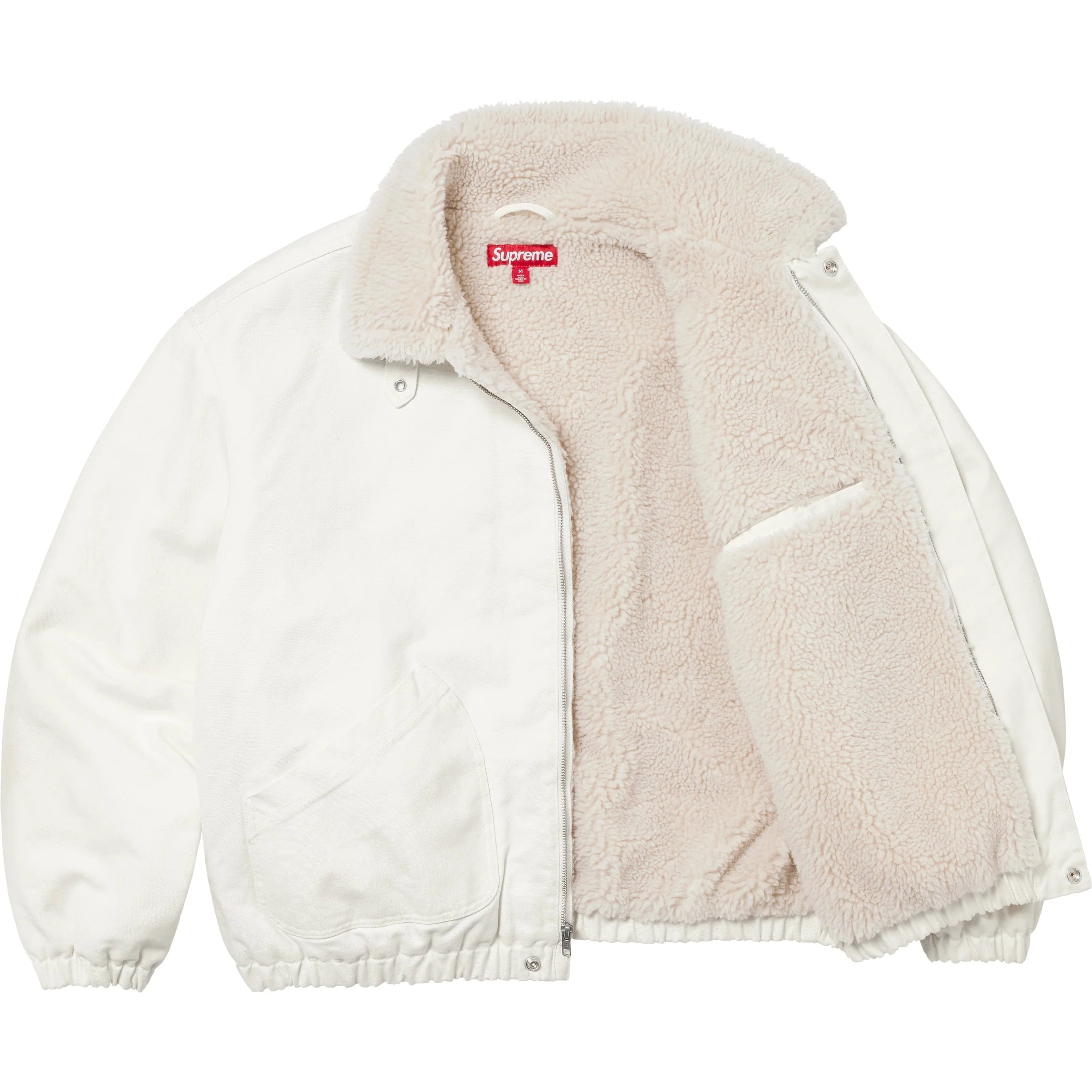 Faux Shearling Lined Bomber Jacket view 11